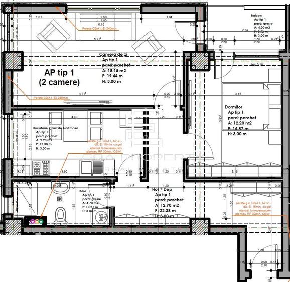 Apartament 2 camere- 57.95 mp- la cheie- zona Veterani Sibiu - 1