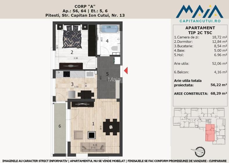 Apartament 2 camere, Finisaje Premium, Central, Pitesi Nord - 2