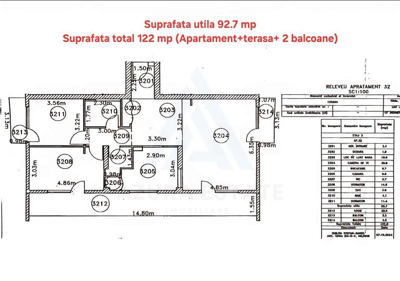 Apartament 3 camere decomandat 93 mp + terasă  zona Piața Rahovei - 1