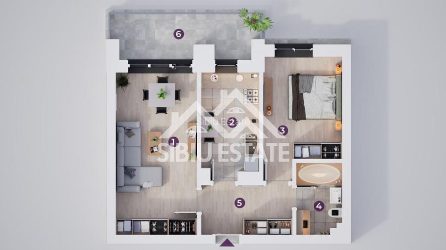 Un apartament modern cu 2 camere și terasă - 3
