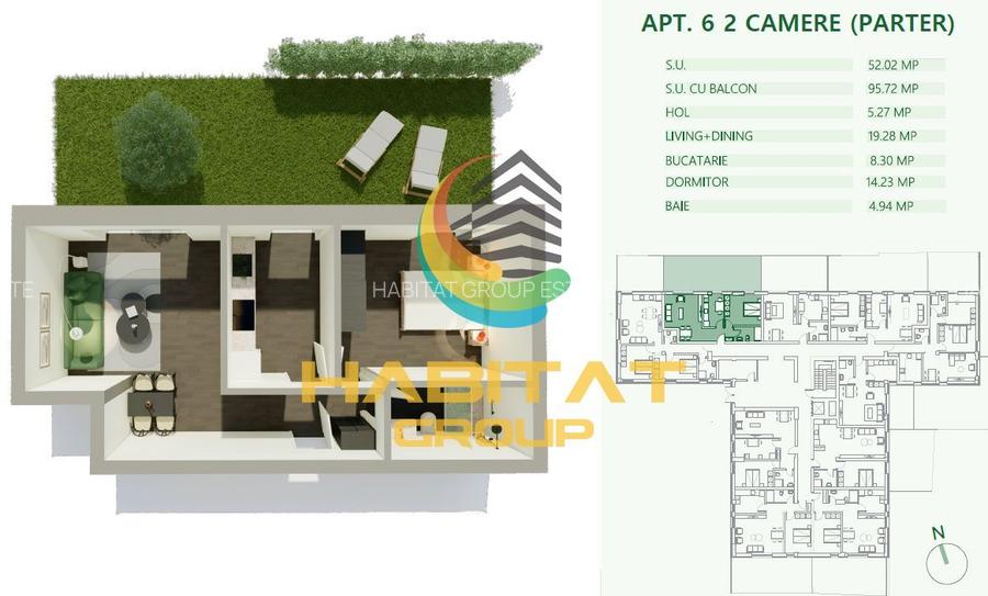 2 camere nou Mihai Bravu parter cu curte 44 mp - 9