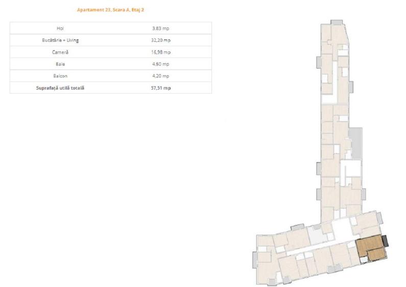 Apartament 2 camere 57.5 mp si balcon 4 mp, zona Vivo - 16