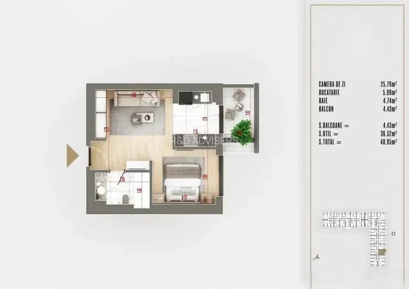 Titan Theodor Pallady Garsoniera open-space incalzire in pardoseala - 7