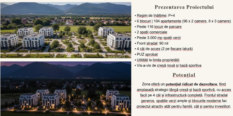 Teren 12 000 mp cu PUZ - 6 Blocuri - P+5E - 104 apartamente -  Brasov - 2