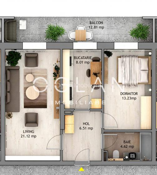Apartament 2 cam nou, decomandat, bloc cu lift, zona Doamna Stanca - 2