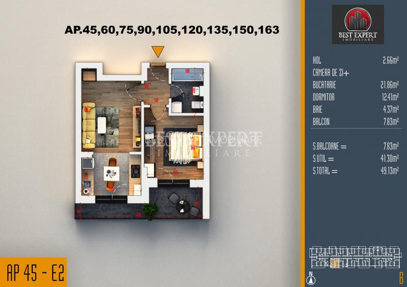 2 Camere Ideal Investitie -Incalzire in pardoseala - 3