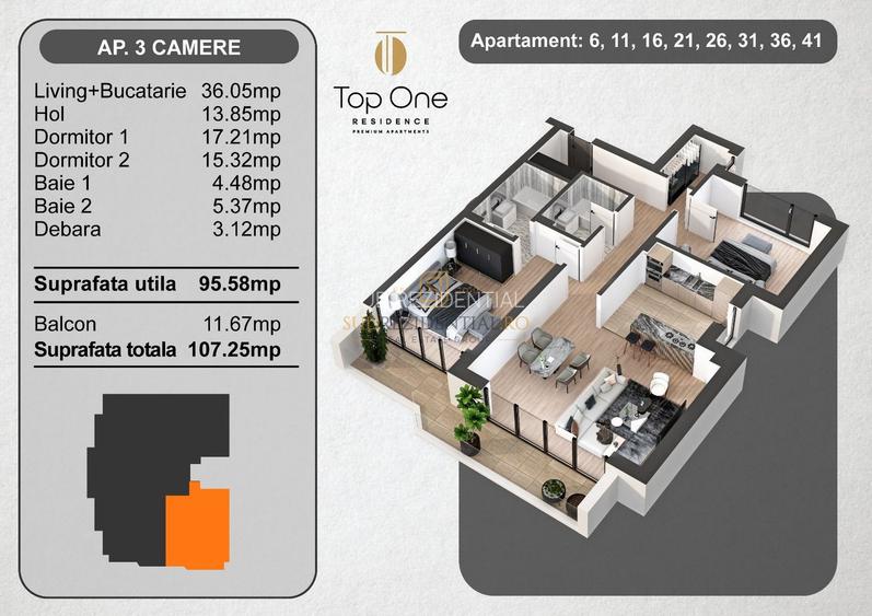 Apartament 3 camere, 107 mp, zona centrala, Marriott, Sector 5 - 1