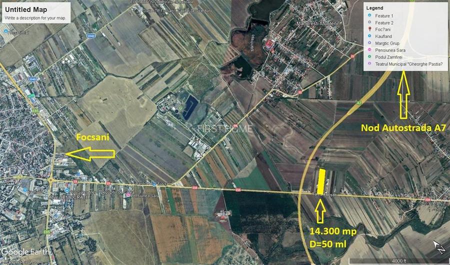 Teren 14.300 mp, D=50 ml, langa nod autrostrada A7 - 9