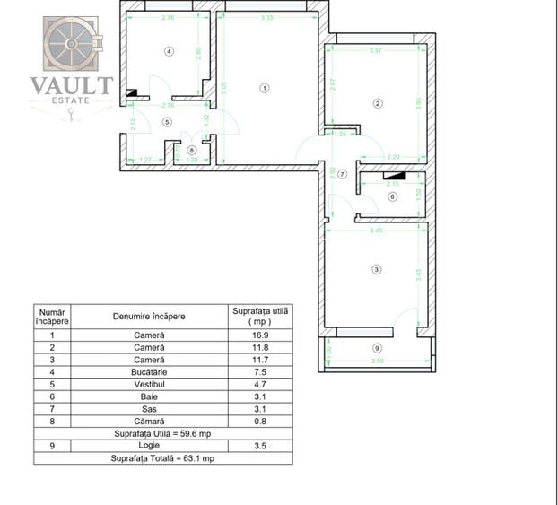 Apartament 3 camere - metrou Obor - Urgenta 3 - 1