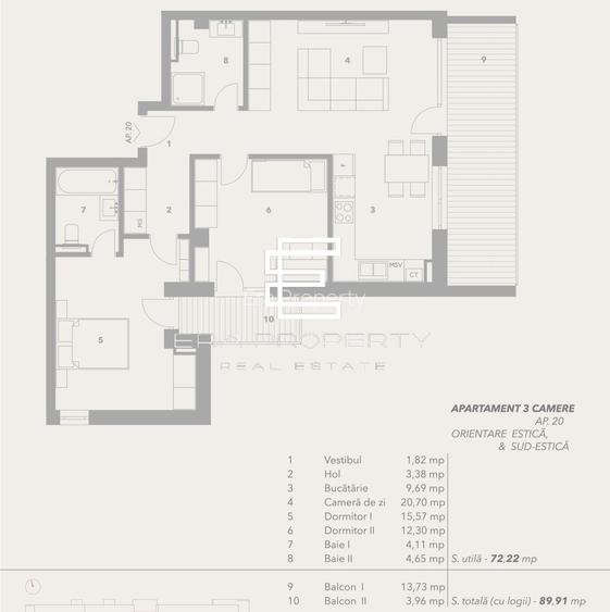 Apartament 3 camere – Etaj intermediar – Bloc cu lift si boxa inclusa – Sibiu - 1