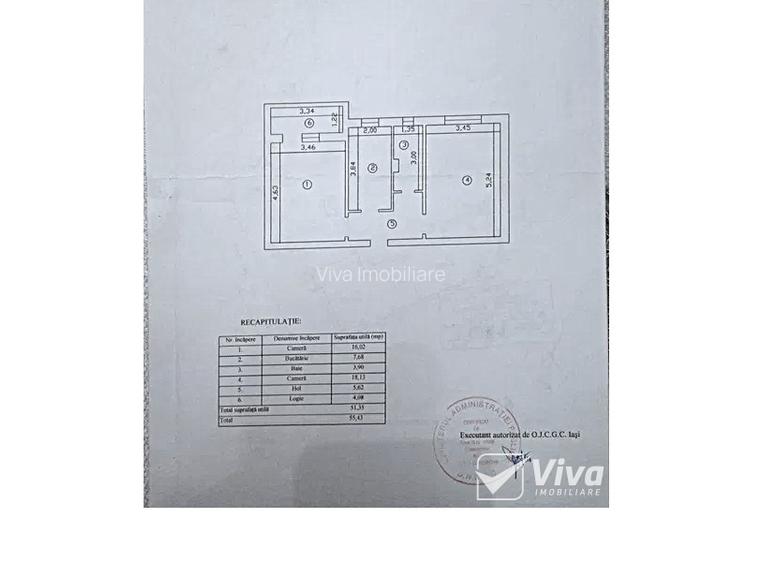 Nicolina – Frumoasa! Etaj 1, ap 2 camere decomandat, 56 mp - 2