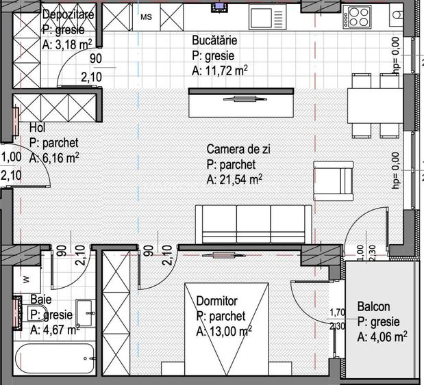 Comision 0 % I Apartament cu 2 camere I Nemobilat I Parcare I Str. Soporului - 12