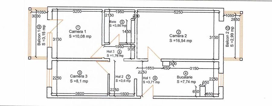 Apartament 3 camere, etaj 1, Boxa,  centrala proprie, zona Lipovei - 14