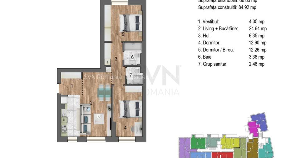 REA1027009 Nerva Traian l Apartament 3 camere I Ansamblu rezidential nou - 2