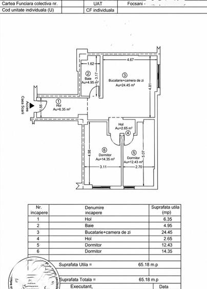 Apartament 3 camere în bloc nou (2017) | Etaj 3/6 / Lift - 10