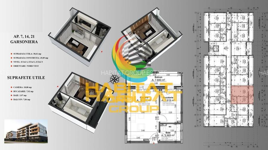 Pallady garsoniera decomandata 39 mp in bloc tip BOUTIQUE - 2