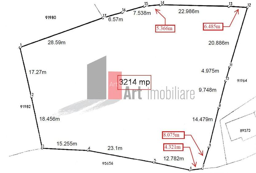 Teren intravilan 3214 mp  în Rucăr cu deschidere 56 m în DN73 - 12