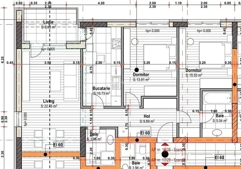 Ap 3 camere 2 bai panouri solare Empire Residence 12 min Metrou 1 Dec - 4