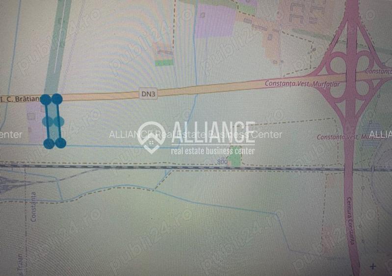 Constanta  - teren 5,000 mp deschidere 25 ml - 2