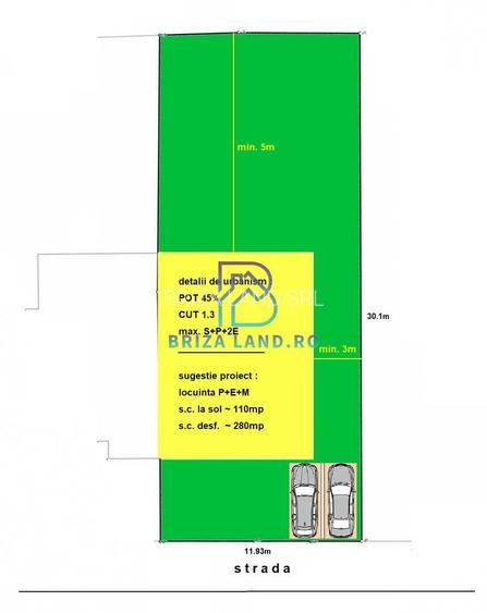Bucurestii Noi, parcul Basilescu, teren 360mp, deschidere de 12m. - 3