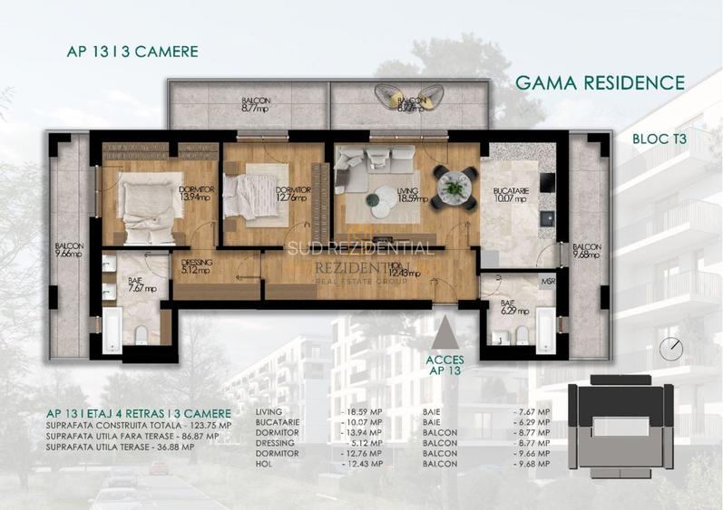 Locuinta noua cu 3 camere de vanzare - Sos Oltenitei, Gama Residence - 1