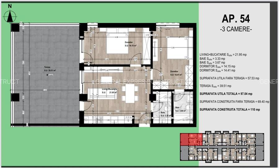 Apartament 3 camere OTOPENI PROIECT FINALIZARE IN PRIMAVARA. Direct Dezvoltator! - 2