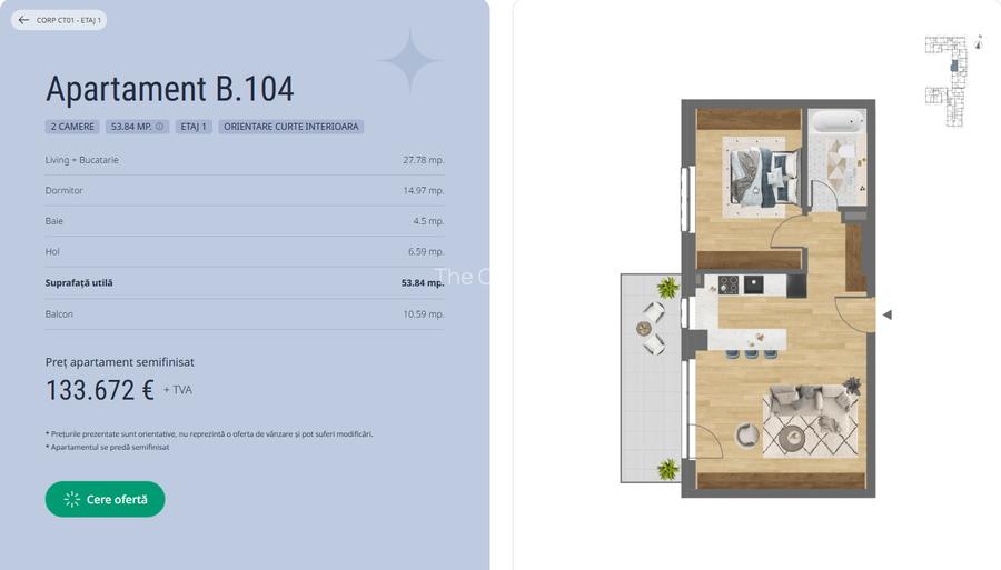 Apartament 2 camere bloc nou Corneliu Coposu - 2