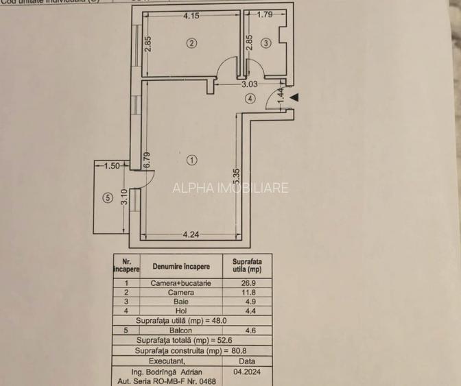 Apartament 2 camere Exigent Plaza | Faza 5 - 6