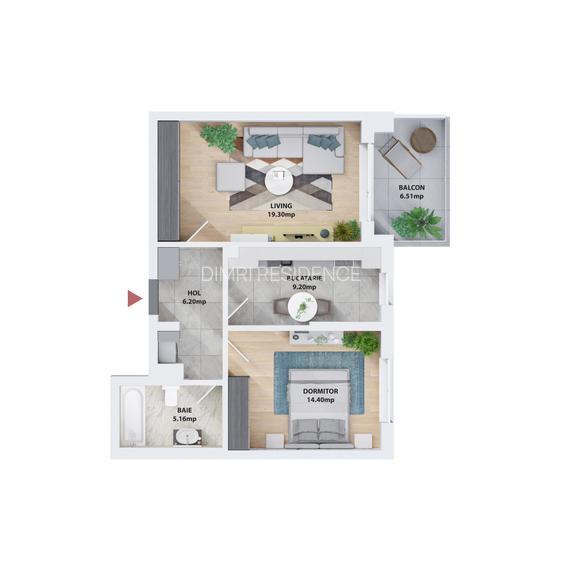 Apartament 2 Camere 58 mp | Centrala proprie | Vedere panoramica | Piscina | - 5