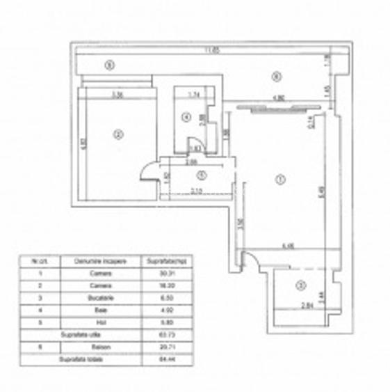Apartament 2 camere - Cortina Residence | Etaj 9 | Terasa generoasa - 15