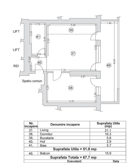 Apartament 2 camere  13 septembrie, Prosper – aproape Unirii, 68 mp, etaj 7/11, - 11