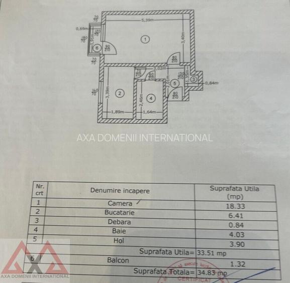 Garsoniera Sos. Giurgiului - Luica, decomandata, 34,83mp - 8