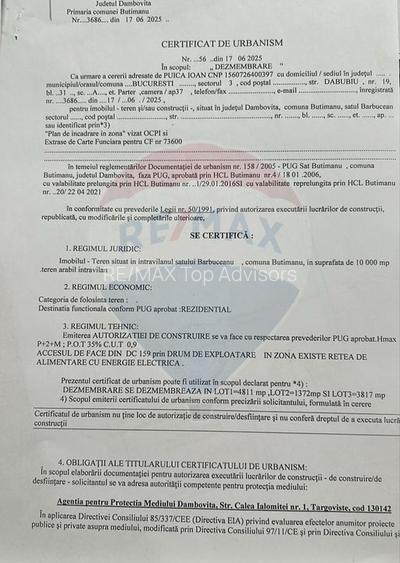 Vanzare teren intravilan Butimanu / sat Barbuceanu, judetul Dambovita - 5