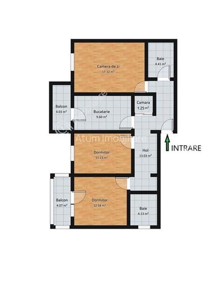 Apartament cu 3 camere 2 bai 2 balcoane etaj 2 zona Turnisor din Sibiu - 10