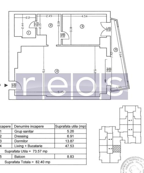 vanzare 2 camere in Upground, spatios, 82mp - 8
