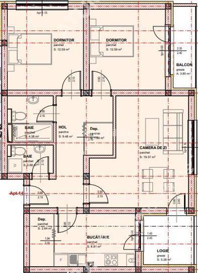 Apartament la cheie 3 camere 2 bai 2 balcoane parcare Brana Selimbar - 5