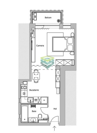 Studio de inchiriat zona Obor 5 minute la pas de statia de metrou - 1