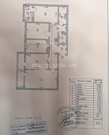 Apartament 4 Camere - I.C.Frimu (Nae Leonard) Etaj 3/4 Mobilat/Utilat - 13