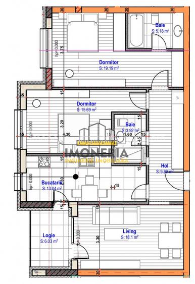 Empire Residence Tornadei 2 - Comision 0% - 3 camere 91 mp - metrou 1 Decembrie - 3