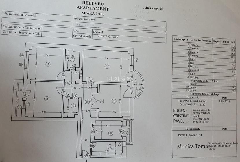 VANZARE APARTAMENT 4 CAMERE UNIRII – FANTANI - 39