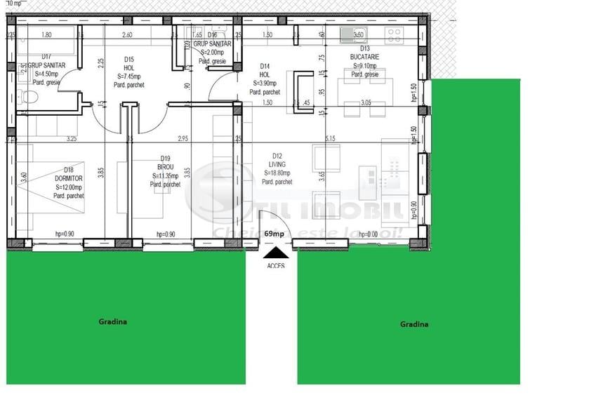 Ap. 3 camere 2bai + gradina zona Rediu-mutare imediata - 2