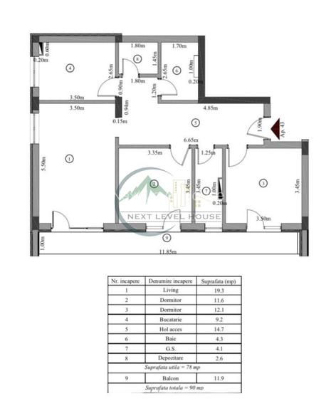 Apartament 3 camere, Qualis 2 - 4