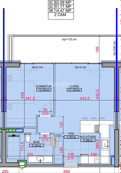Apartament 2 camere + loc parcare subterana - One High District - 1