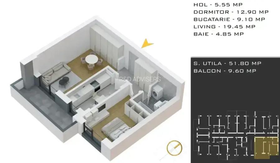 APARTAMENT 2 CAMERE DECOMANDAT, METROU NICOLAE TECLU, THEODOR PALLADY - 5