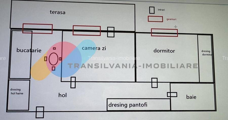 Apartament 2 camere, 60 mp, terasă 15 mp și parcare subterană – str. Observator - 8