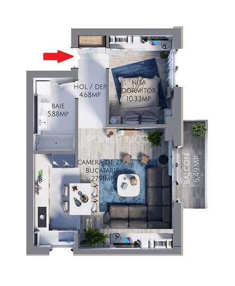 APARTAMENT 2 CAMERE CU PARCARE SI BOXA IN MAURER VILLAS - TRACTORUL - 15
