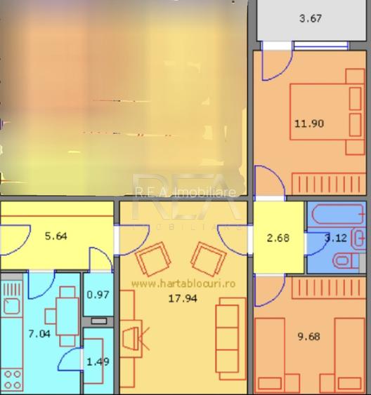 3 camere, 3/4, boxa, 65mp-Drumul Taberei-Raul Doamnei - 2