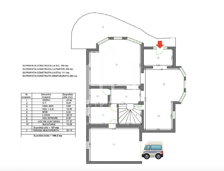 Casa individuala, 4 camere si teren de 921 mp - livada - 1