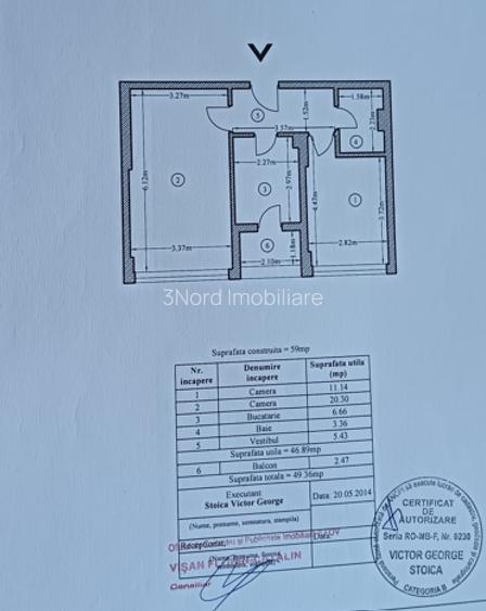 2 Camere Decomandat, Etaj 3/4, Centrală, Lift, Parcare disponibilă, Cubic 4 - 22