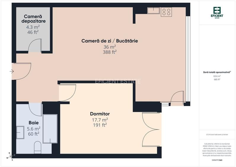Apartament cu 2 camere și parcare acoperită etaj 1 Ared - Arad - 17